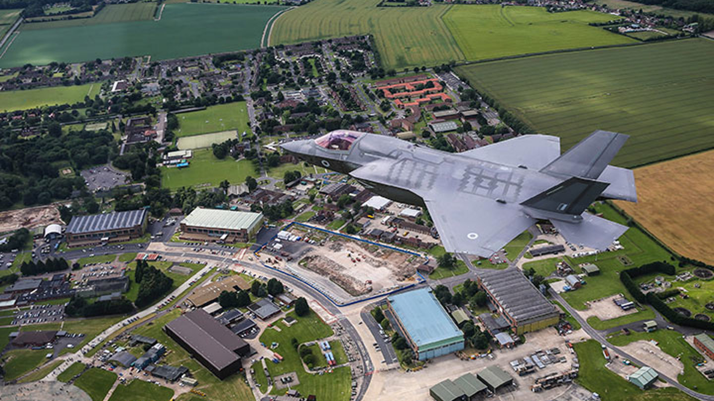 Lightning F35 B Flying Over RAF Marham (Credit Crown Copyright) Crop 0